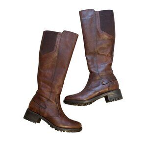 Size 8 Santana Canada Women Amerillo Pebble Leather Shearling Lined‎ Brown Boots
